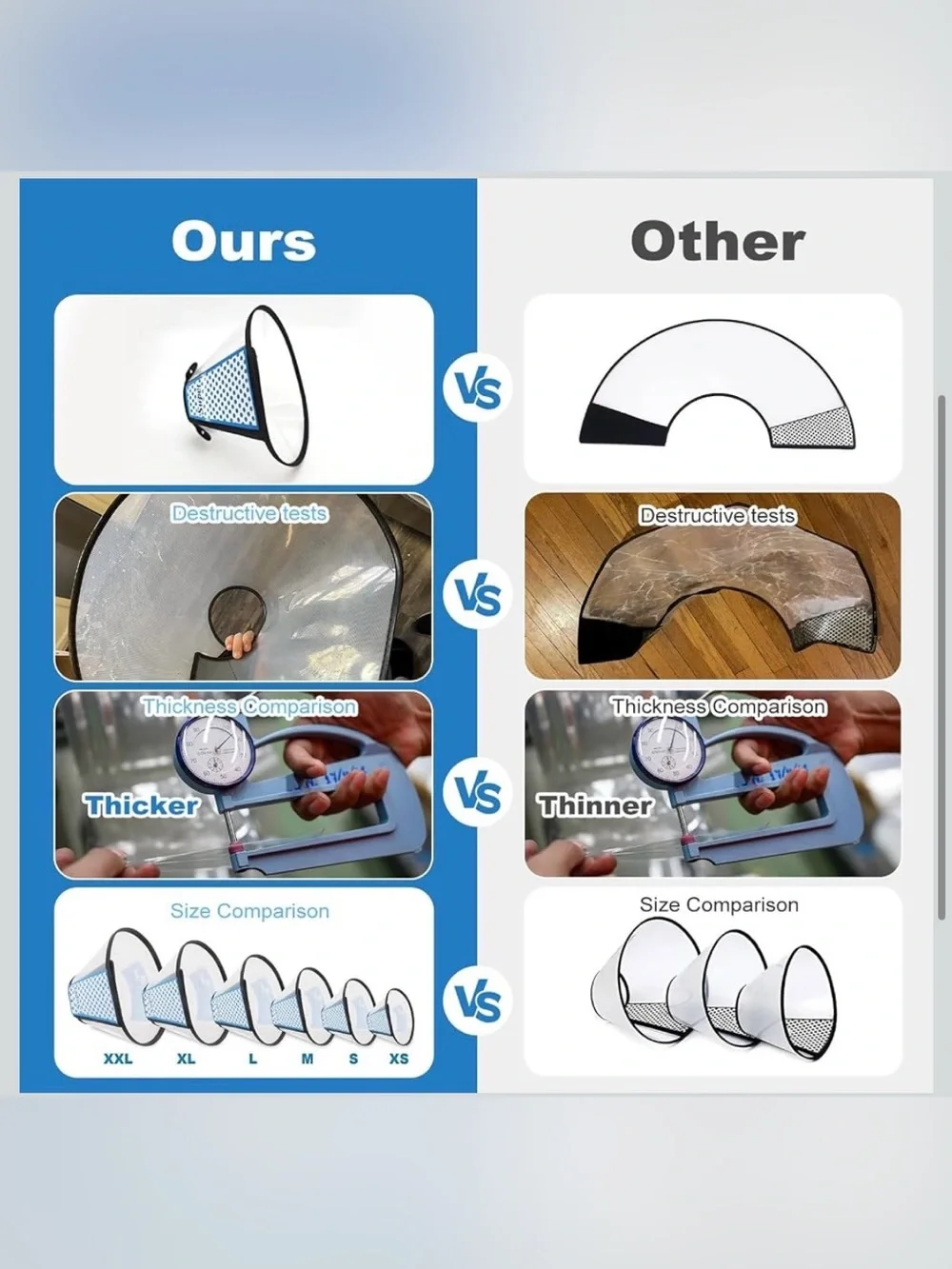 Supet Dog Cone Collar Adjustable After Surgery, Comfortable Pet Recovery Collar